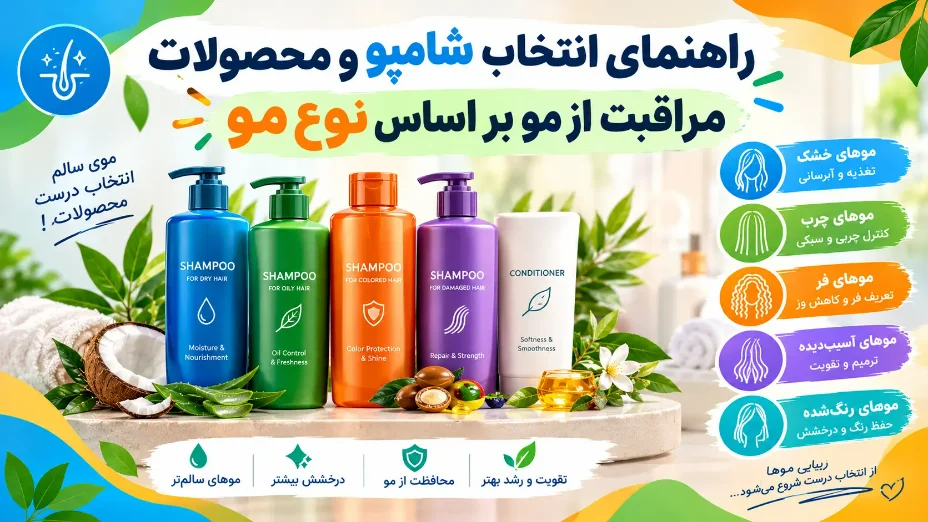 راهنمای خرید شامپو و محصولات مراقبت از مو بر اساس نوع مو