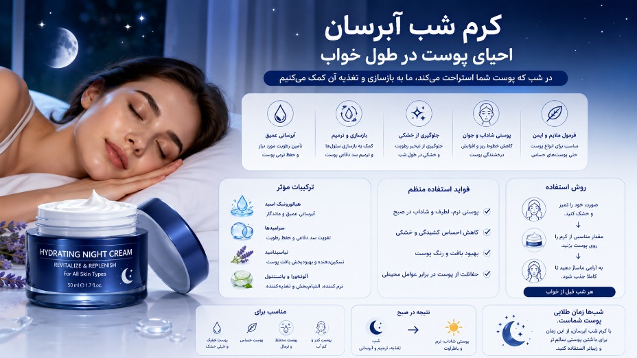 کرم شب آبرسان: احیای پوست در طول خواب