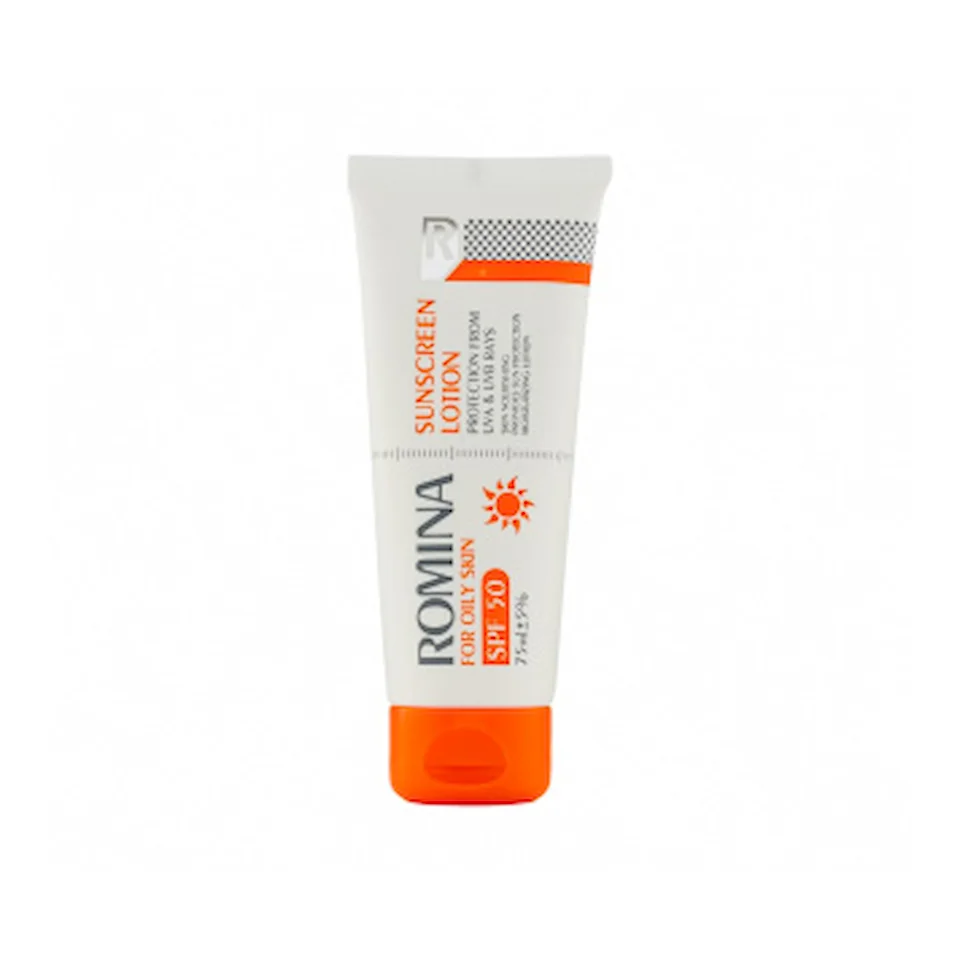 لوسيون ضد آفتاب spf 50 مناسب پوست چرب_بي رنگ 75 ميل رومينا