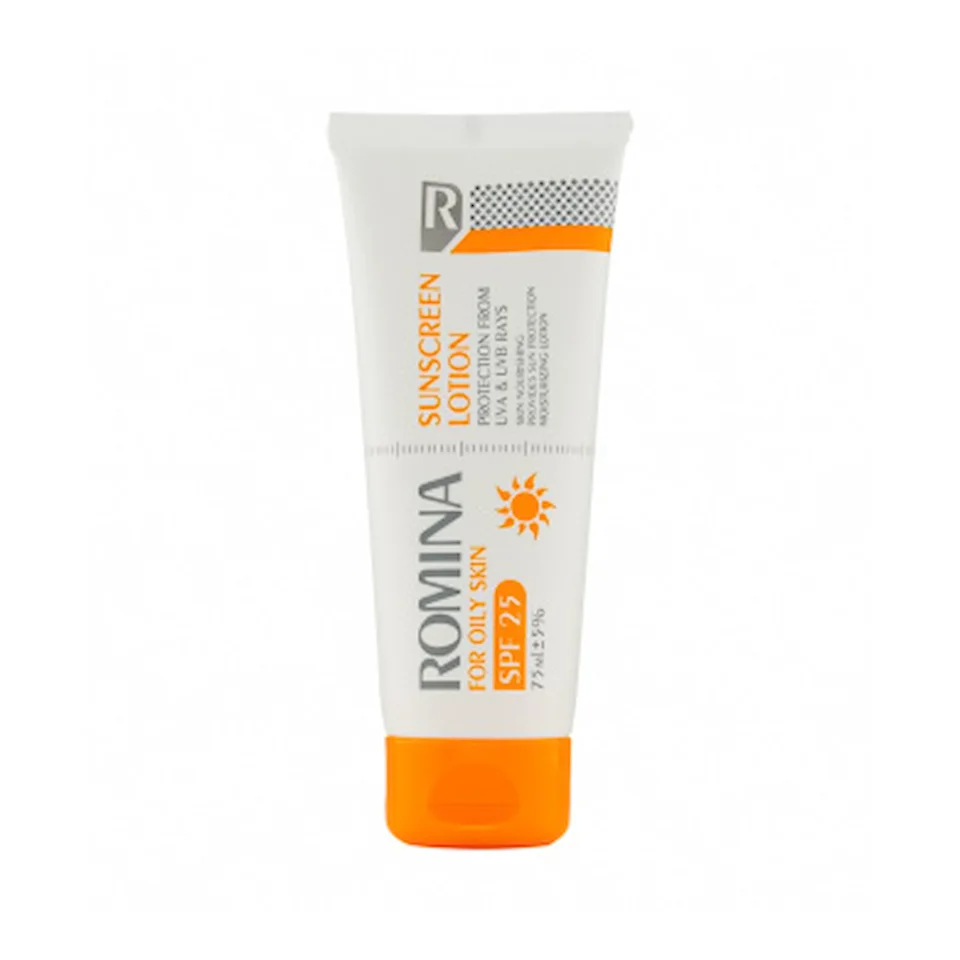 لوسيون ضد آفتاب spf 25 مناسب پوست چرب_بي رنگ 75 ميل رومينا
